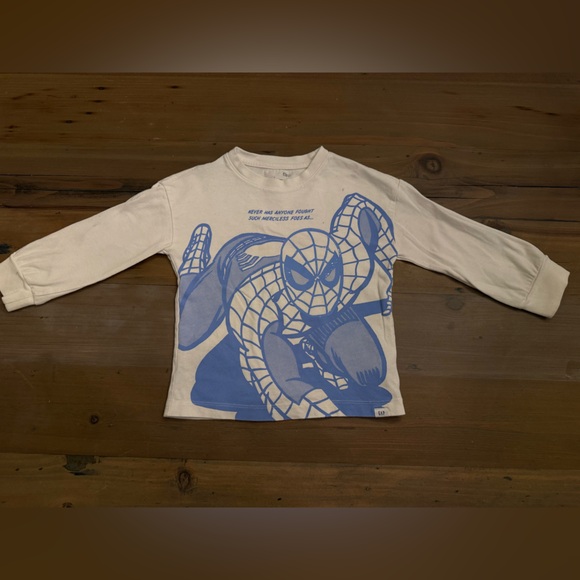 GAP Other - GAP Kids Long Sleeve Shirt - Cream and Blue Spider Design